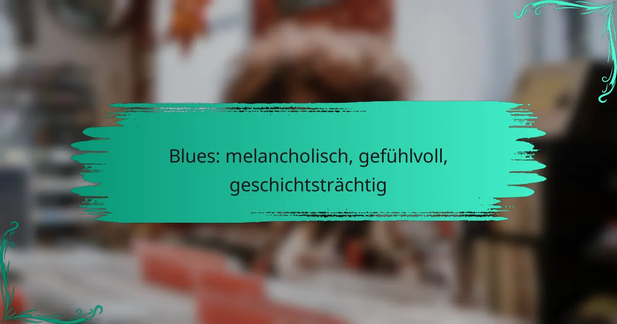 Blues: melancholisch, gefühlvoll, geschichtsträchtig