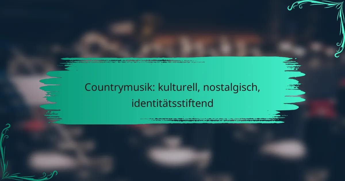 Countrymusik: kulturell, nostalgisch, identitätsstiftend