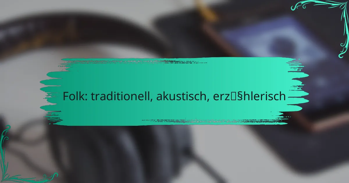 Folk: traditionell, akustisch, erzählerisch