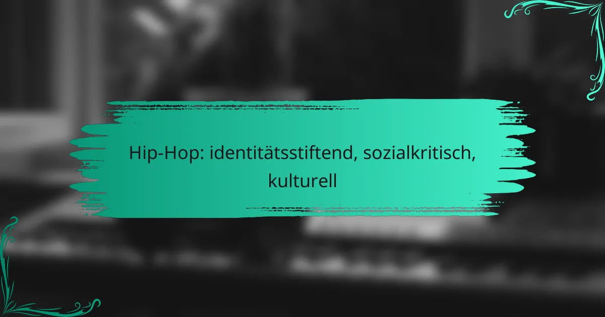 Hip-Hop: identitätsstiftend, sozialkritisch, kulturell