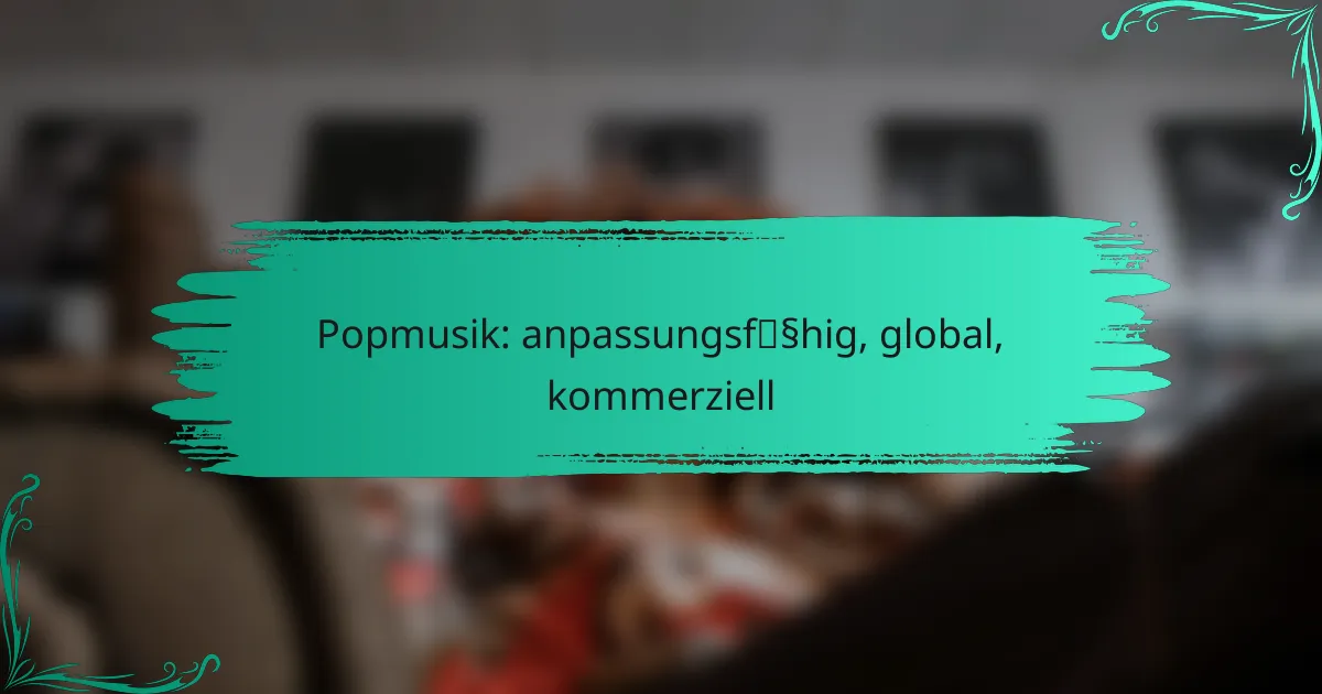 Popmusik: anpassungsfähig, global, kommerziell